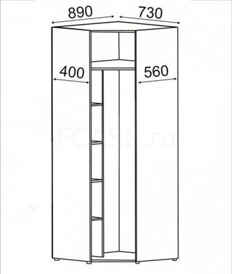Шкаф угловой универсальный с зеркалом 6.37