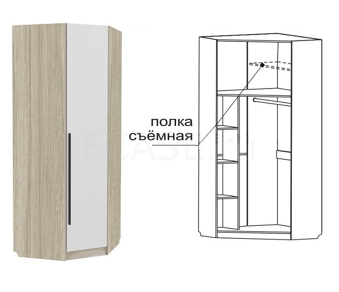 Шкаф угловой 1-но дверный арт-441 РУССА