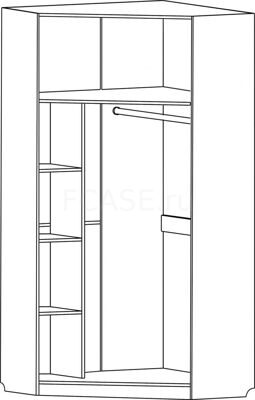 Шкаф белый угловой однодверный 841.54-54