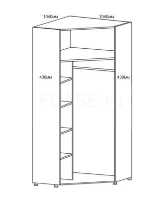 Шкаф угловой для одежды 2-х дверный 6.20