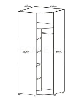 Шкаф угловой для одежды 1-но дверный 6.22